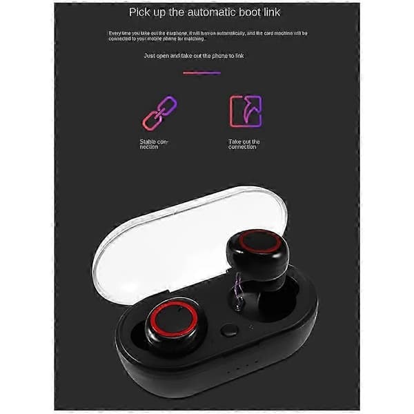 Bluetooth-headset Y10 Binaural Bluetooth-headset Y30 Bluetooth-headset med opladningsrum BlackWhite