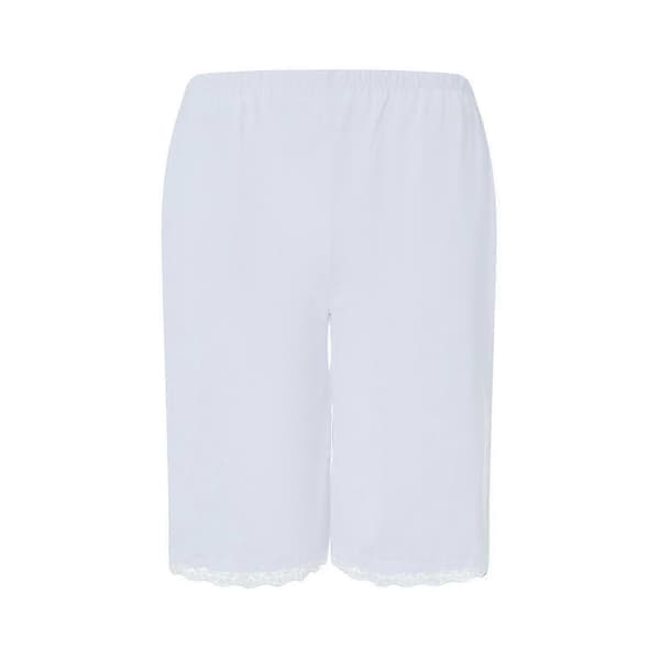 2025 Kvinders Satin Culottes Lingeri Shorts til Sengetid White XL