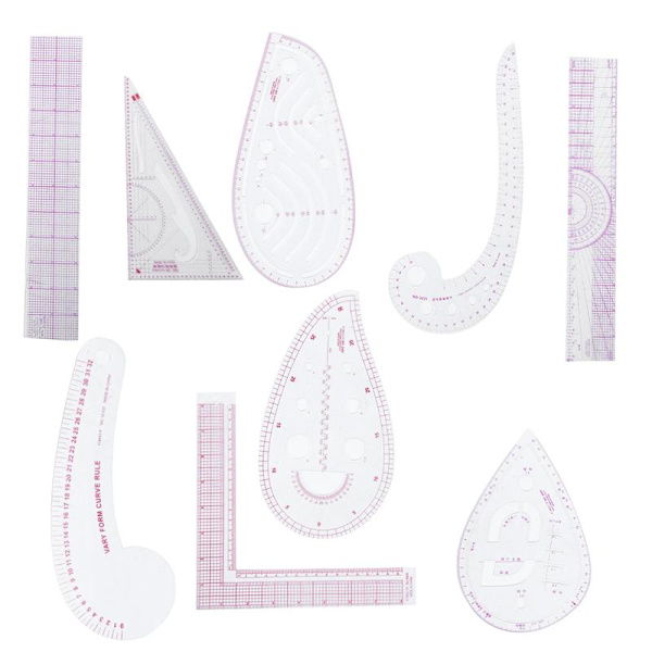 9-piece Sewing Ruler Set Multifunctional Curve Ruler Tailor Measuring Accessories 0.2