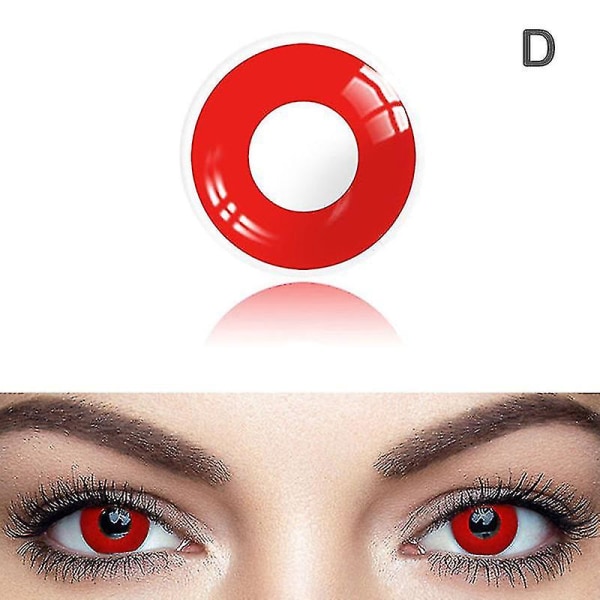 Halloween fargerike kontaktlinser Anime Cosplay øyelinser Red Pure white