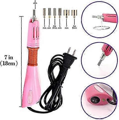 Hotfix Rhinestone Applicator Tool, strassapplikator värmeapplikatorstav, 7-i-1 Hot Fix Rhinestone Applicator Wand Setter Tool Kit med stöd