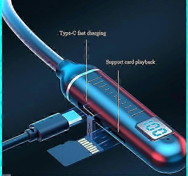 Nackband trådlöst bluetooth-headset blue