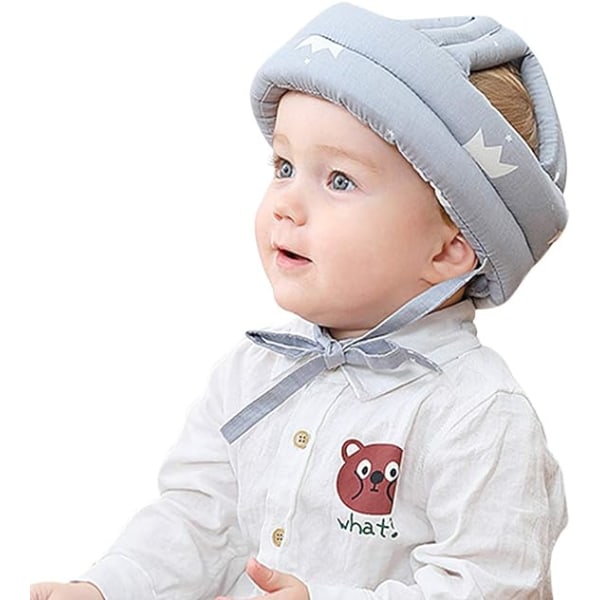 Småbørns baby sikkerhedshjelm Baby hat Hovedbeskyttelse Justerbar bomuldshat sikkerhedshjelm til 0-3 år gamle børn