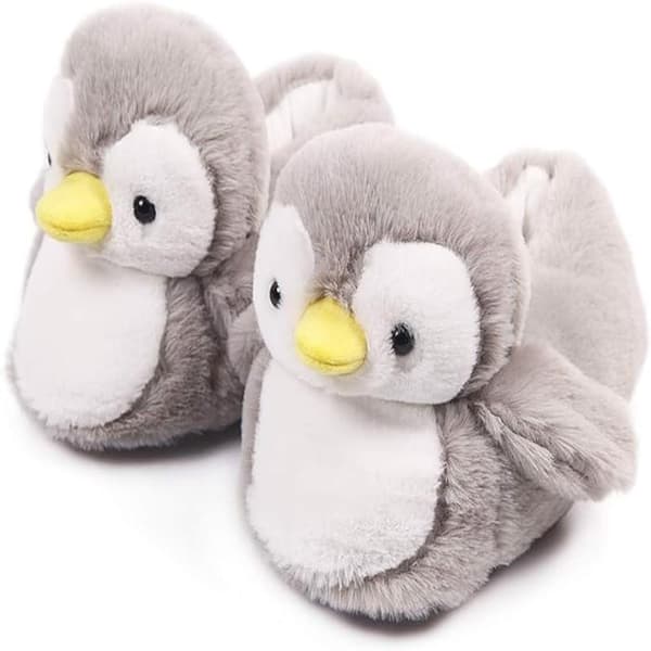 Söta pingvin-tofflor, mysiga och fluffiga