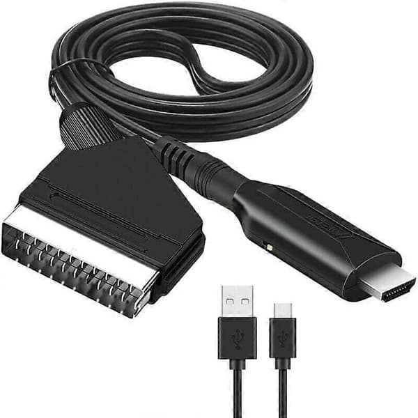 SCART til HDMI-kabel. SCART til HDMI-adapter. Alt-i-ett SCART til HDMI-konverter