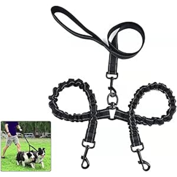 Dobbelt hund 360° tangle-fri leash til 2 hunde Dobbelt hundeleash