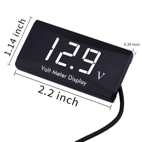 DC 12V Bil Digital Voltmeter Måler - Aimilar LED Display Spenningsvoltmeter For Bil Motorsykkel (hvit)