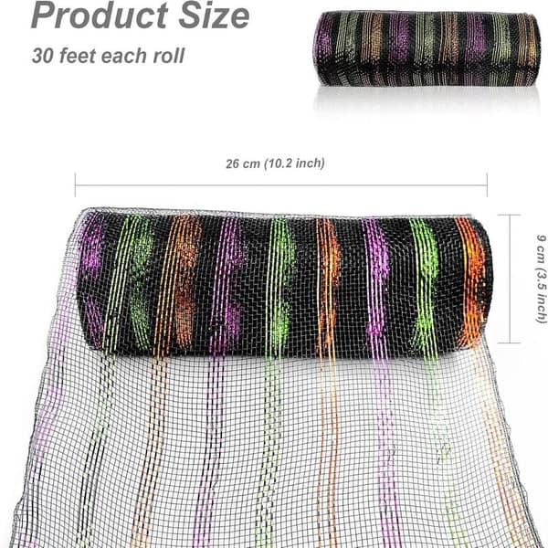 2 rullar Deco Mesh för kransar, 25 cm x 9 meter band för julgran