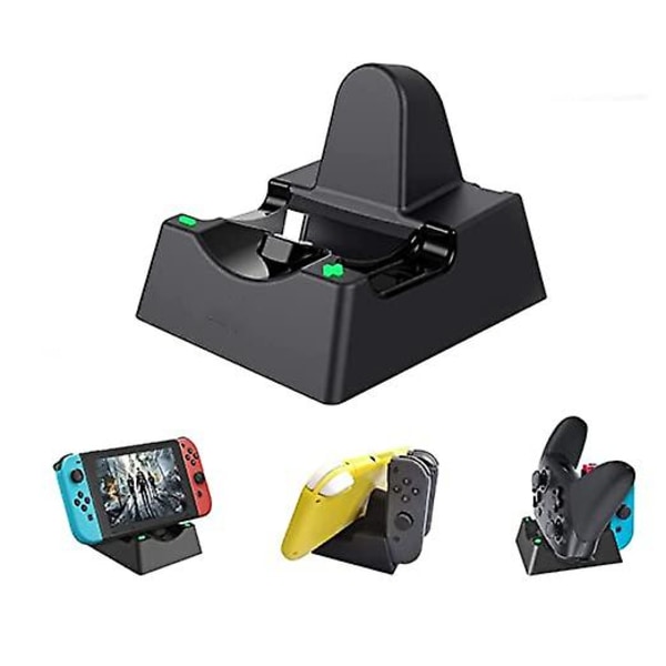 3 i 1 ladestasjon kompatibel med Switch/oled Joycons, ladestasjon for Pro Controller