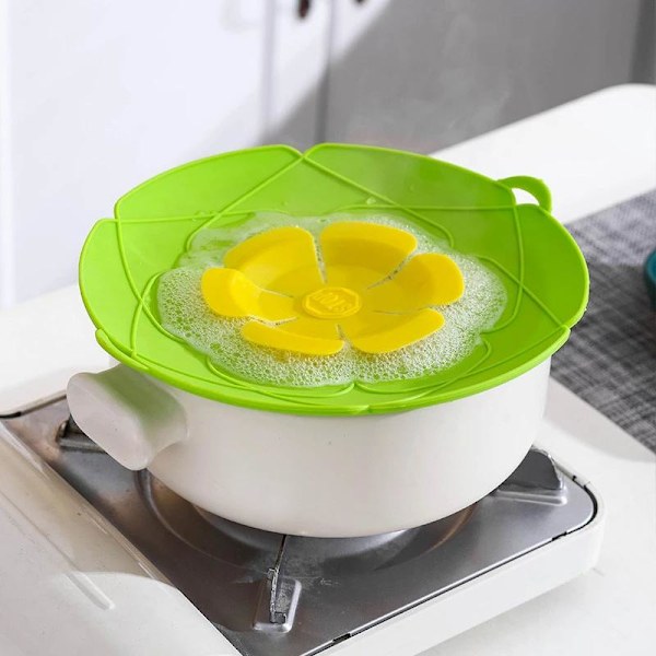 Overboil protection Silicone - Lid for pan Green