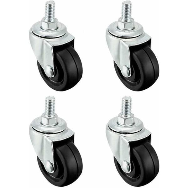 4 kpl 40 mm kumipyörät M8-kierteellä