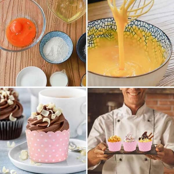 Cupcakeforme, 100 stk. Muffinforme Muffins Cupcake Cupcake Wrappers Papir Engangs Kage Bagekop Muffins Bageforme til Fødselsdag (Blå Pink)