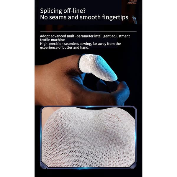 Spelfingerärmar för mobilspel 0,25 mm glas silverfiber sömlös tumme fingertoppsskydd för Pubg/cod/lol/ros