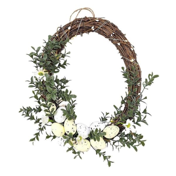 Easter Decorations Fan20240118 White Porcelain Rabbit Decoration Hanging Easter Wreath 12cm