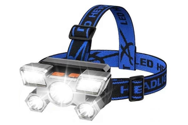 USB oppladbar LED-hodelykt med 4 moduser for camping, fiske og utendørsbruk Blue One Size