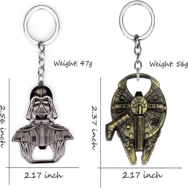 Darth Vader -pullonavaaja - Star Wars -pullonavaaja - Star Wars -avaimenperä, manuaalinen metalliseospullonavaaja miehille, 2 kpl