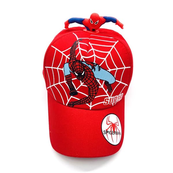 Barn Gutter Spiderman Caps Baseballcap Sport Justerbar Sol-Rød, 52-54 CM