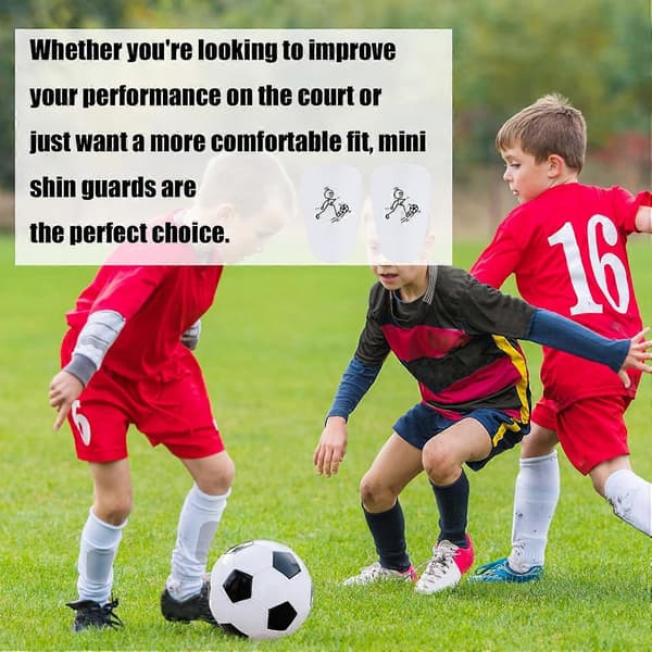 1 par mini benskydd för fotboll, extra mini benskydd, skyddsutrustning (10x6cm, vit)