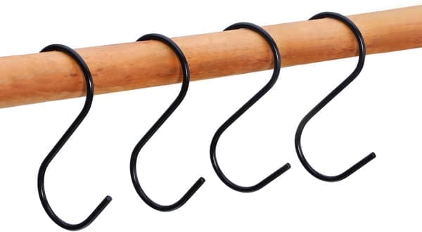20-pack svarta S-formade krokar S-formade hängkrokar S-krokar S-formade hängare
