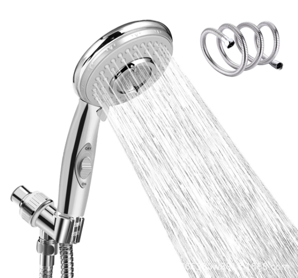 Hode med slange (2m), høytrykks vannbesparende 5-modus spray håndholdt dusjhode Universal Chrome Dusjhoder Slangesett