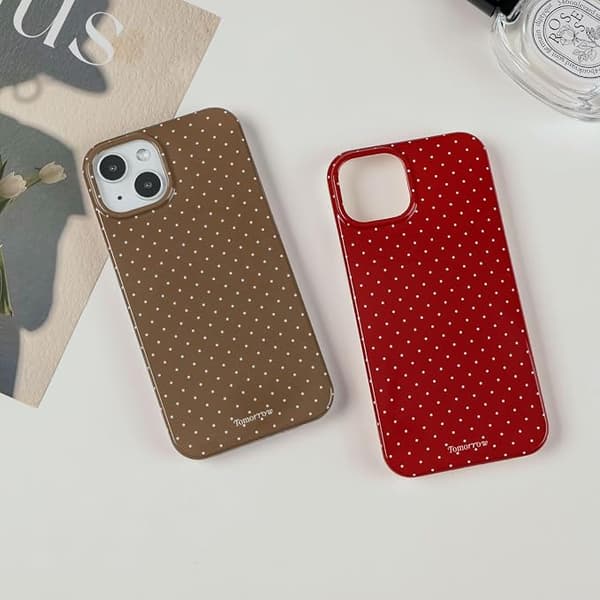 inewateri Compatible with iPhone 15 Case, Cute Fashion Dotted Design, Soft TPU Slim Protective Case Red Red iPhone15