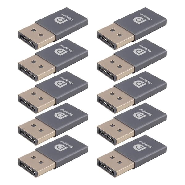 10 stk. 4K Displayport Dummy Plug DP Virtuel Skærmadapter EDID Hovedløs Ghost Emulator Grafikkort Cheater Grey