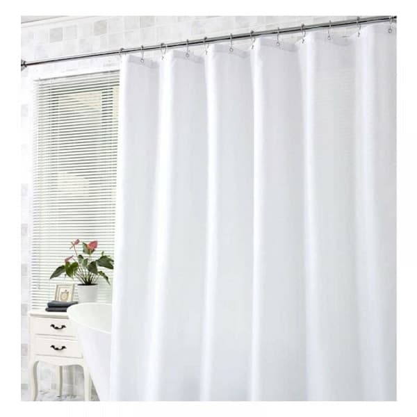 1 pc 100x200 cm, White, Waterproof and Mildew Resistant White Shower Curtain