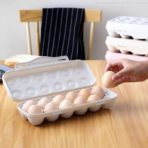 Eggoppbevaringsbeholder med lokk, PP Fresh Egg Organizer, Kjøkkenredskaper for eggkonservering