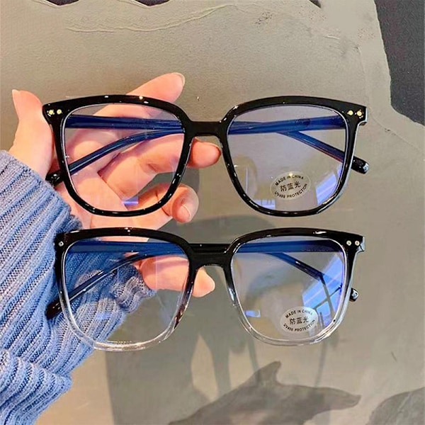 Unisex Blå Ljusblockerande Glasögon Lättviktiga Glasögon Utan Styrka För Gaming Läsning Studen Bright Frame