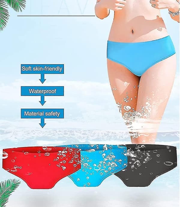 Dame svømmetruse, vanntett strand elastisk silikon anti-lekkasje menstruasjon