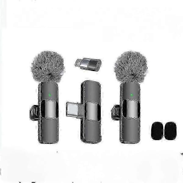 Støyreduserende klipsmikrofon USB-C kompatibel med iPhone iPad Live Streaming Opptak 1 set