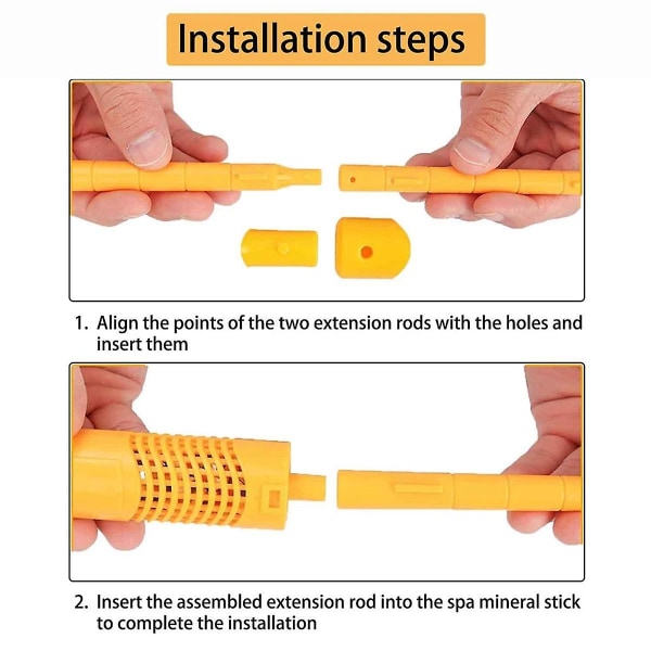 1 Pack Spa Mineral Sticks Parts Cartridges för badtunna, simbassäng, fiskdammfilter, håller i 4 månader, gul