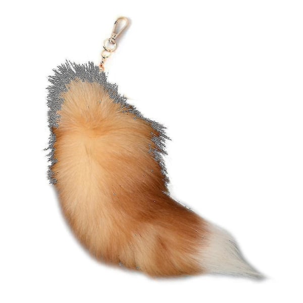 Pehmo-ketun hännän avaimenperä Furry Animal Tail avaimenperä Avaimenperä 40cm eläimen häntä D