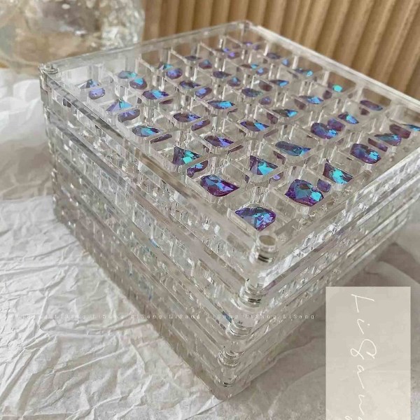 Akryl Magnetic Seashell Display Box, 36/64/100 Grids Klar akryl Seashell Display Box gd.