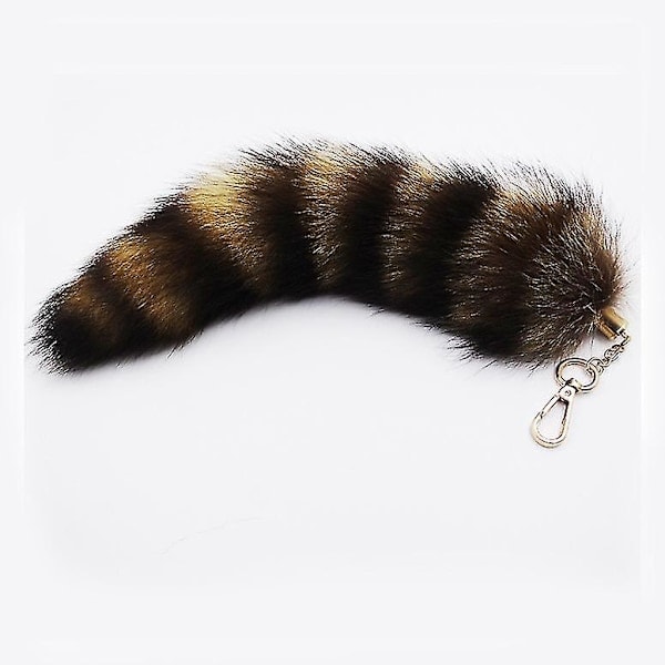 Stor Fluffy Hale Vedhæng Nøglering Holder Nøglering Bil Taske Hængende Ornament Guld(brun)(1 stk)