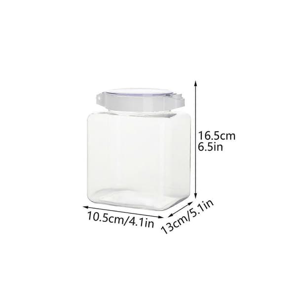 Gennemsigtig kornbeholder-organisator til mel, sukker, ris, havregryn, pasta, dyrefoder (1500 ml) style1951