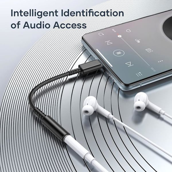 USB C til 3,5 mm hovedtelefonstikadapter, USB Type C lydstikadapter med DAC, Type C til digitale lydhovedtelefoner