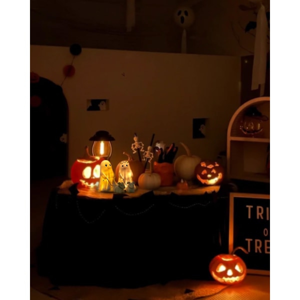 Lighted Halloween Ghost Dog Statue Ghost med Dog Night Light Cute Ghost og Dog Party Dekorasjoner for Halloween Hjem Soverom Dekor