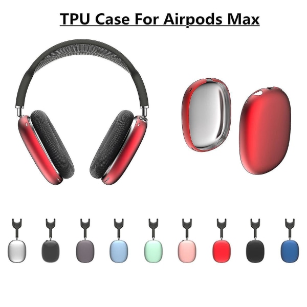 Kompatibel med Airpods Max Case Cover Protective Ear Cup Covers - Krystallklar Silver