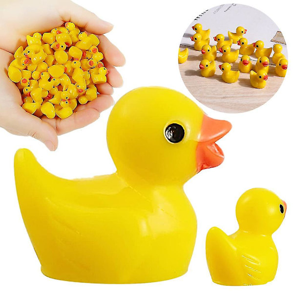 Mini Yellow Ducks Ducklings Tiny Duckies Garden Landscape Aquarium Dollhouse Potted Plants Decoration