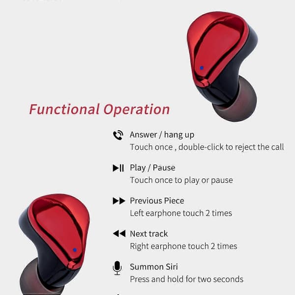 In-ear Bluetooth-headset digital display mini musik privat modell gaming bluetooth-headset black red