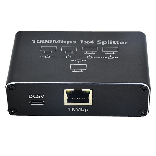 Gigabit Network Splitter 1-To-4 Network Cable Splitter RJ45 Network Port Ethernet Splitter Lämplig för bärbara datorer