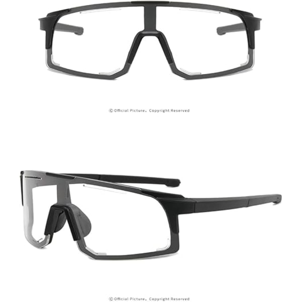 Polariserte solbriller for menn og kvinner, farget speillinse, UV-beskyttelse, ski, sykling, løping, strand, fiske Black-transparent