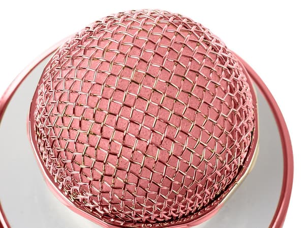 Wireless Microphone Bluetooth Karaoke Speaker Round with Case Various Modes Rosa pink