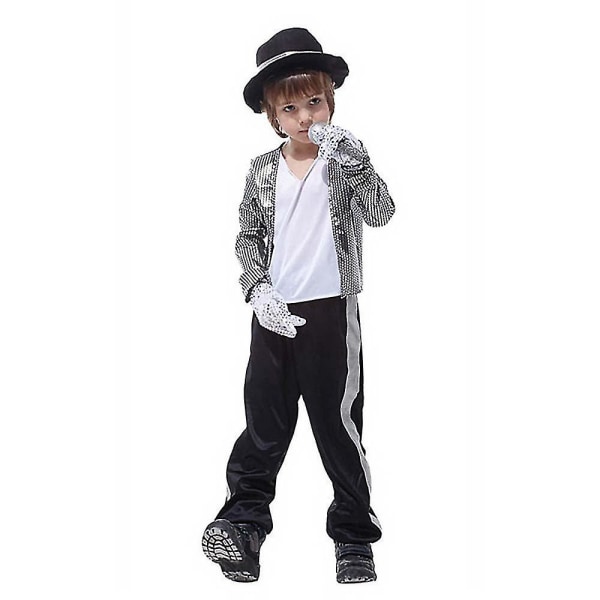 3-16 år Barn Tenåringer Michael Jackson Cosplay Kostyme Performance Antrekk Sett Halloween Party Fancy Dress Gaver-hao 15-16 Years
