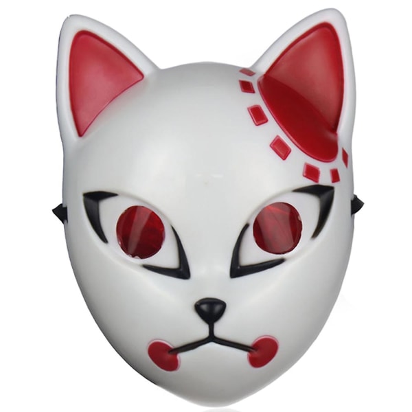 Demon Slayer Mask Kimetsu No Yaiba Fox Mask Halloween Cosplay Rekvisitter B
