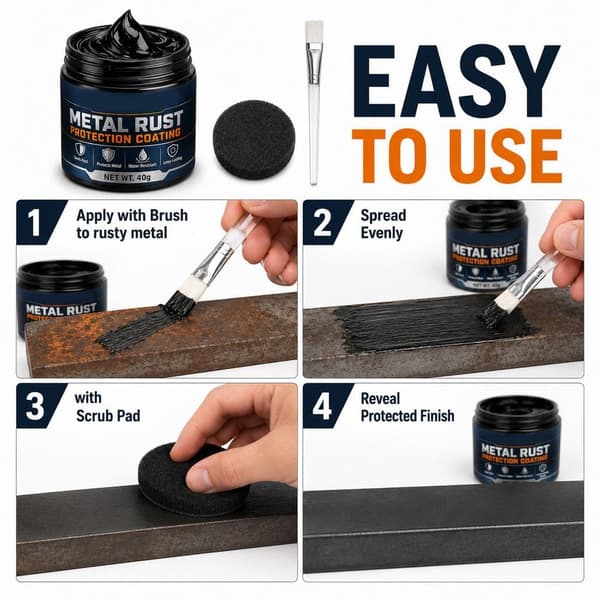 Rustbeskyttelse til metal Sort Reparationspasta, 40 g, Langvarig Rustbeskyttelse Sort-2stk Black-2pcs 1 Count (Pack of 1)