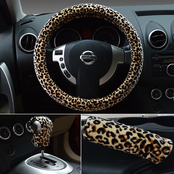 Leopardmønstret rattmuffe for kvinner, leopardratt