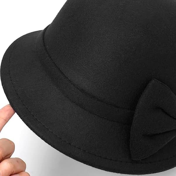 Filt Cloche Hat Vintage Bowlerhatte til kvinder