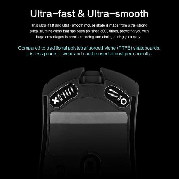 Erstatningsmusefødder til Razer DeathAdder V3 Pro for forbedret glid og præcision i gaming, hvid White